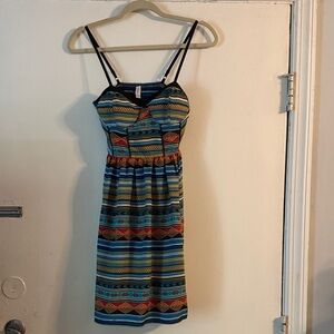 Xhilaration Colorful Striped Midi Dress